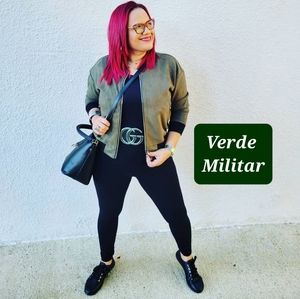 Olive Green Bomber Jacket Size M